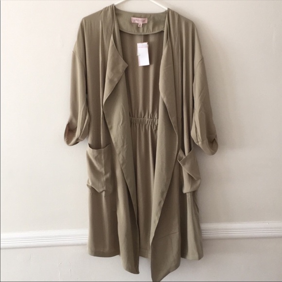 Philosophy | Sage Green Open Front Trench Jacket - Picture 2 of 6